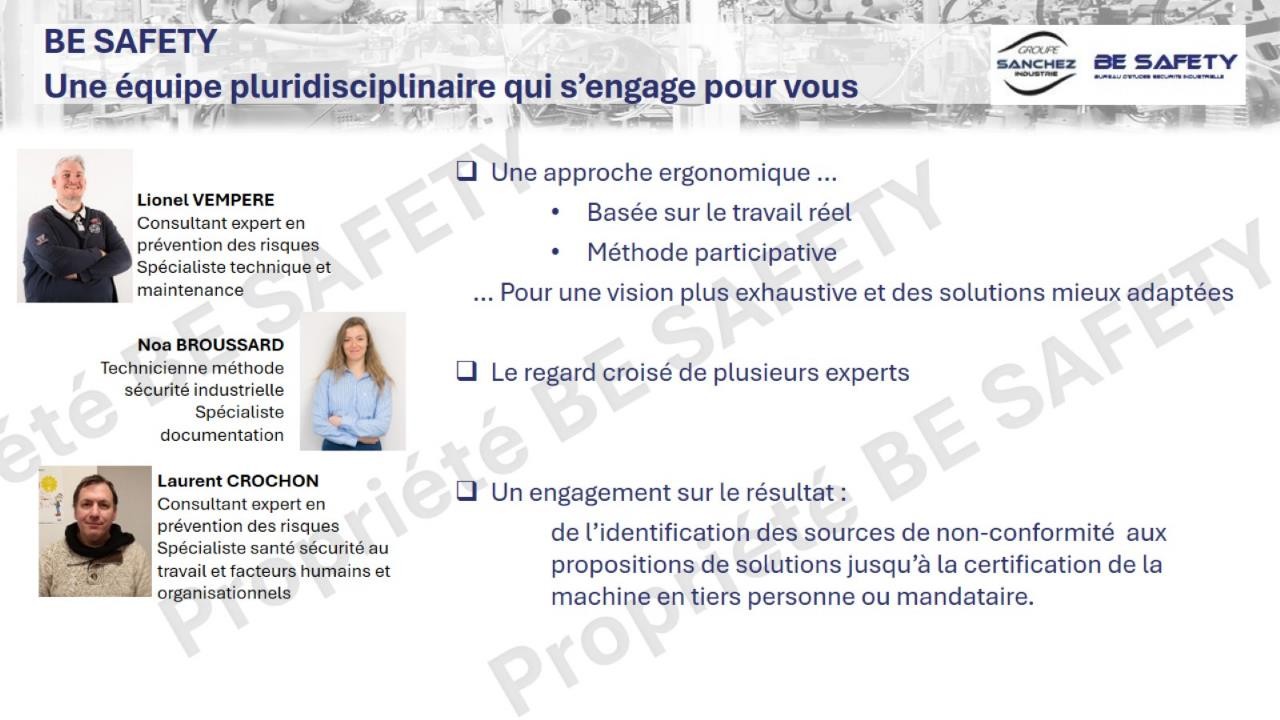 Une équipe Be Safety à votre service